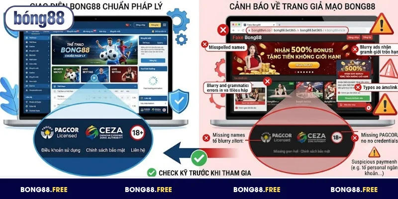 Cách nhận biết giao diện và link BONG88 chuẩn