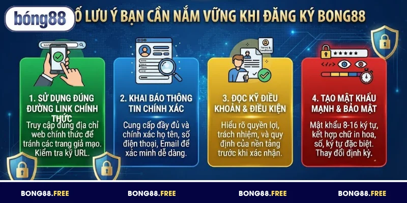 Một số lưu ý quan trọng khi đăng ký BONG88 cần nắm